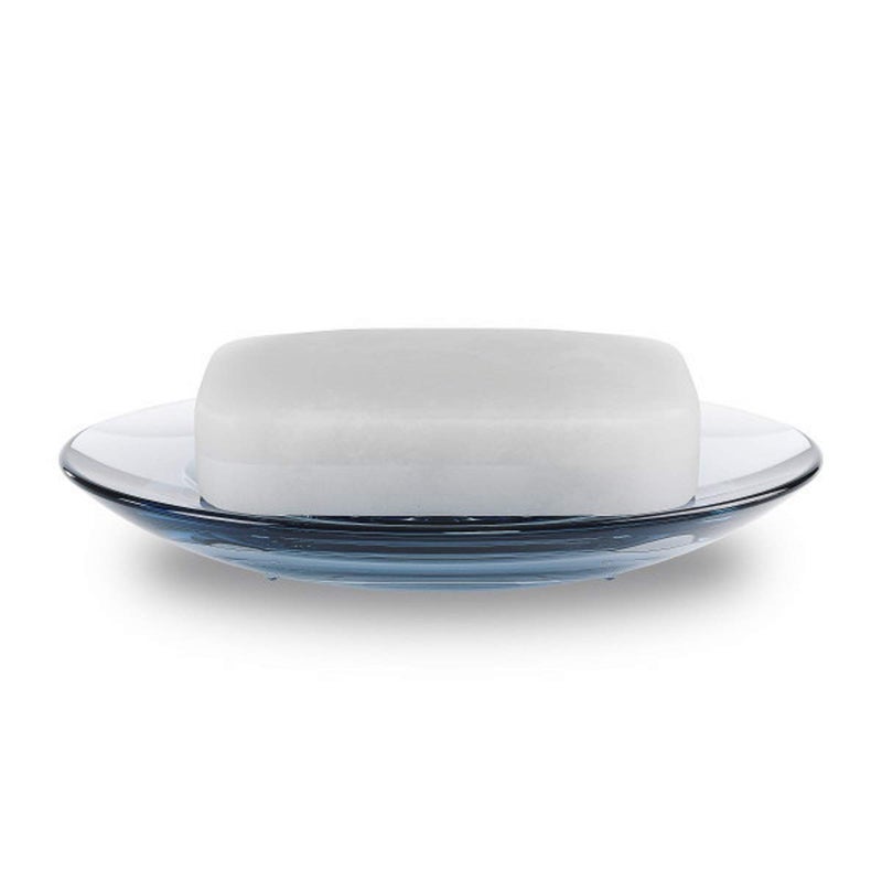 Umbra Droplet Dish Container for Bathroom-Acrylic Holder for Bath Sink-Nicely Fits Into Amenity Tray and Holds The Soap Bar Preventing It from Dirt and Ensures Zero Waste, Denim, Soap Dish - Image 3